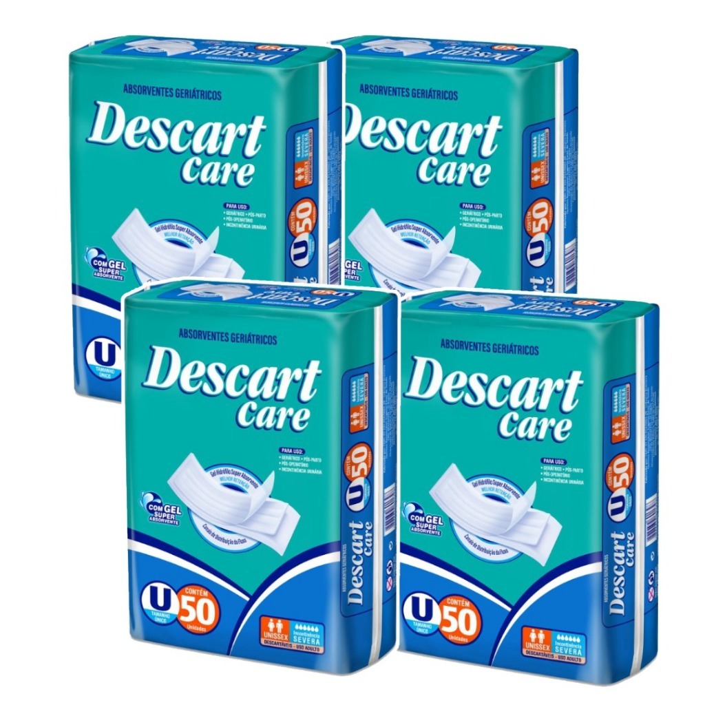 Absorvente Pós Parto Descart Care Ultra - Kit com 4 Pacotes.
