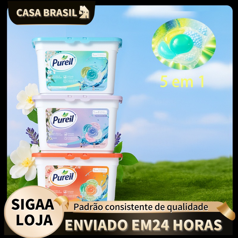 Cápsulas de detergente para roupa Pueril 5 em 1 30 cápsulas