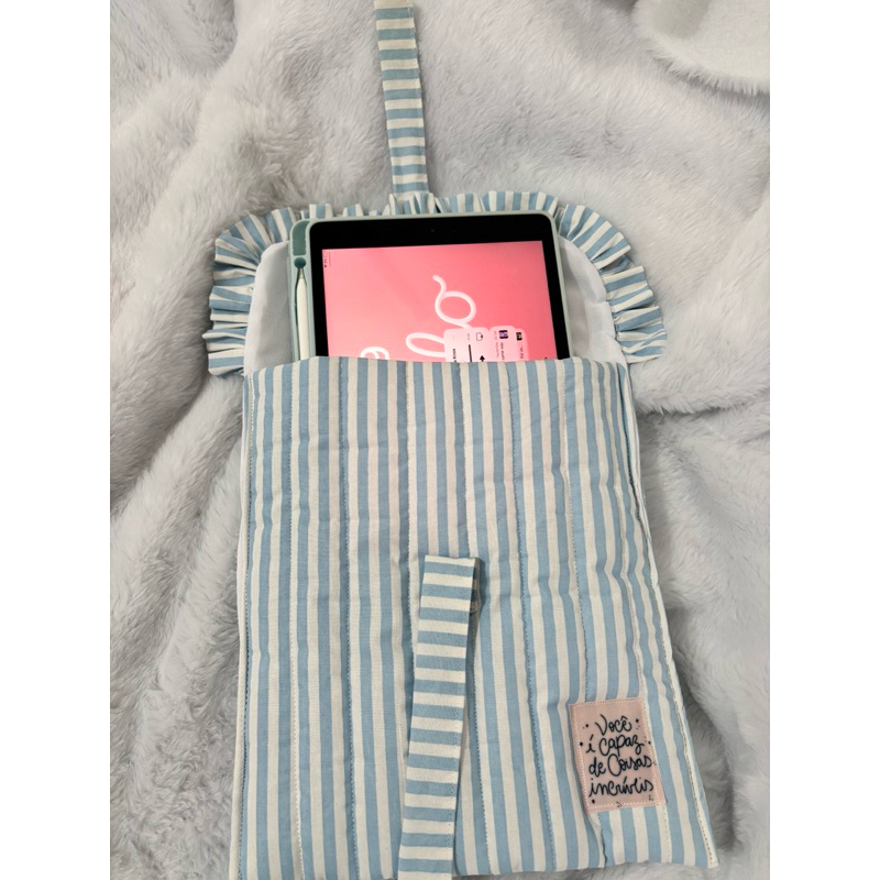 Bolsa babado case porta iPad tablet Samsung