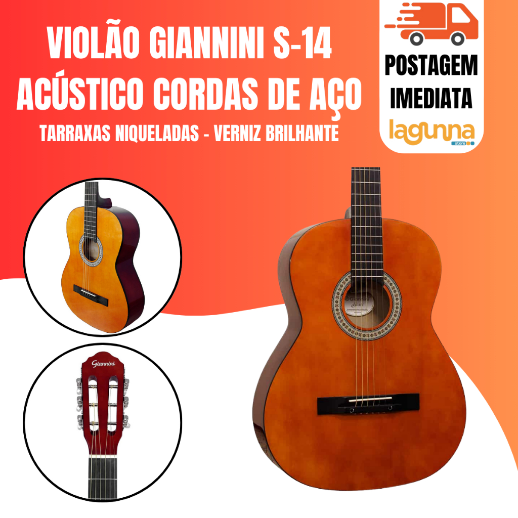 Violão Acústico Aço Giannini Start S-14 N Natural Brilhante