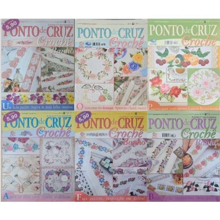 KIT 6 REVISTAS DE PONTO CRUZ - EDITORA CENTRAL - KIT 02