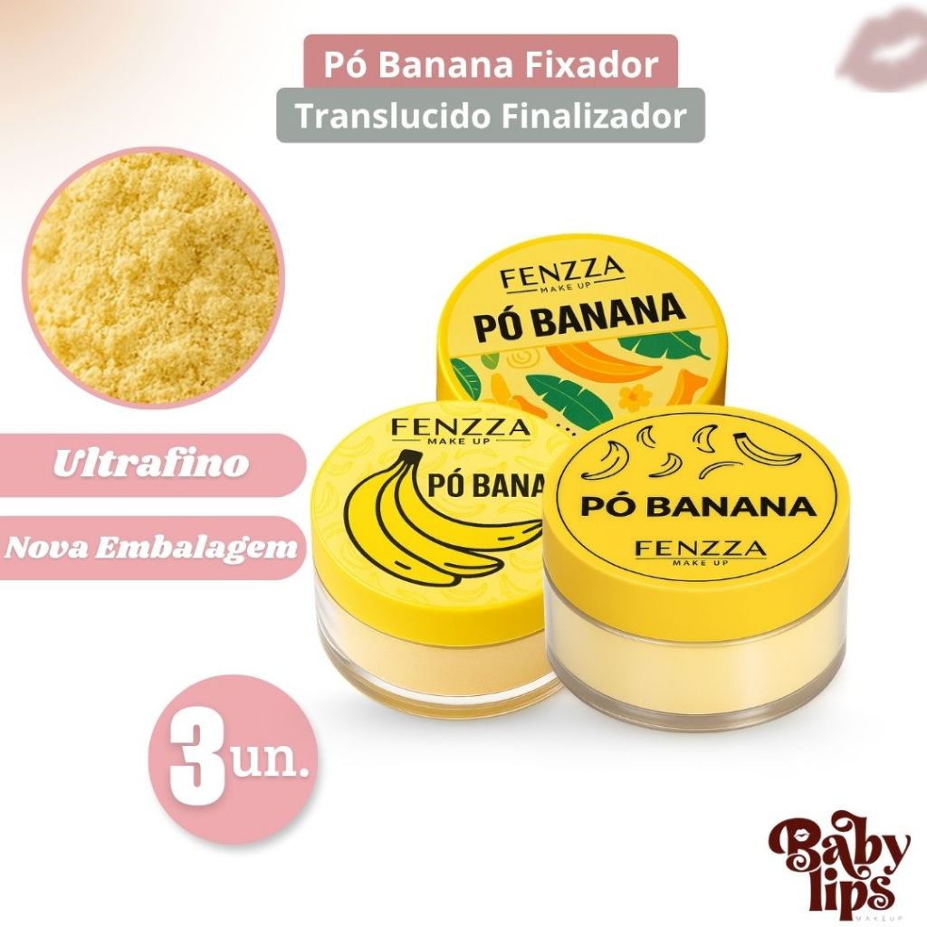 Pó Banana Fixador Translucido Finalizador Fenzza