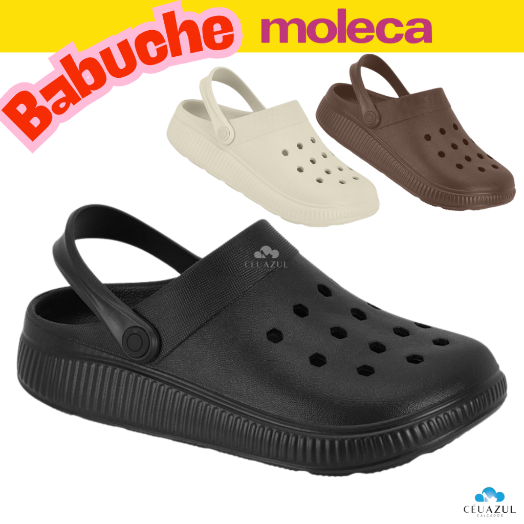 Chinelo Clog Moleca Feminino Conforto Casual Leveza Dia a Dia
