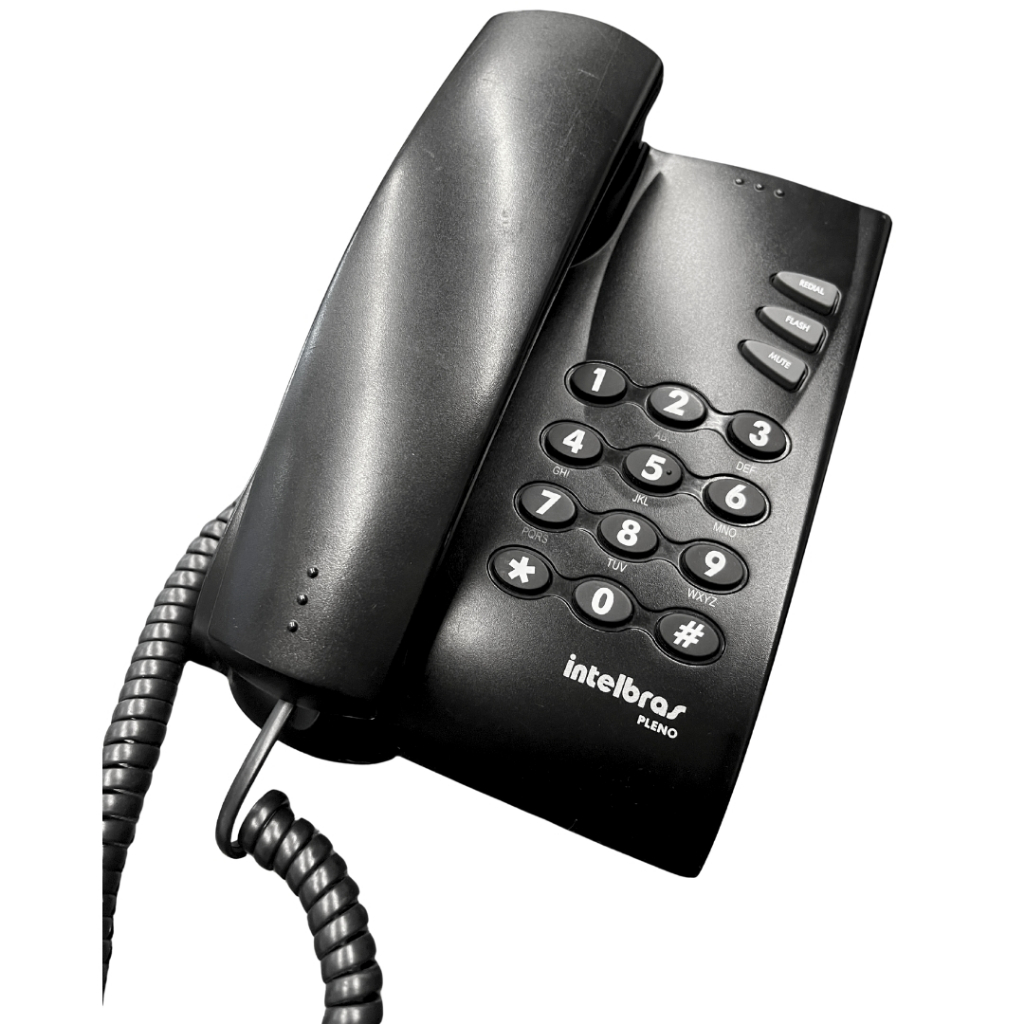 Telefone Intelbras Com Fio Pleno Fixo - Cor Preto Preto Oferta Recondicionado