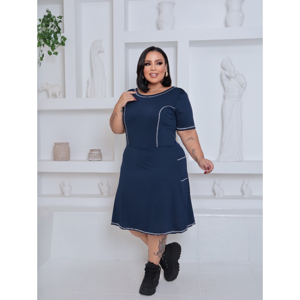 Macacão Vestido Fitness Moda Evangélica Vestido Plus Size Tapa Bumbum Com bolso Modesta