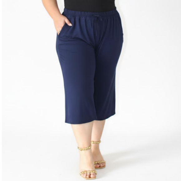 Pantacourt Plus Size Feminina Moda Casual Para O Dia A Dia
