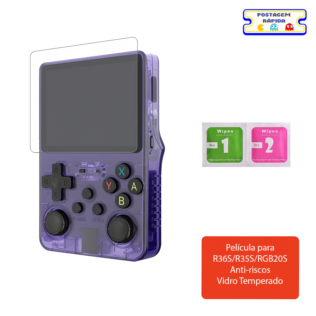 Película de Vidro Temperado para R36S/R35S/RGB20S – Proteção contra Arranhões e Impactos