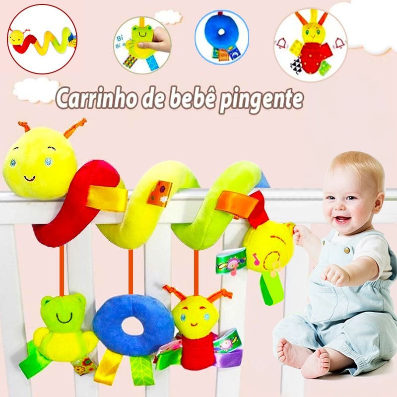 Brinquedo Para Carrinho De Pelúcia Bebê Enrolado Cama Sino 0-12 Meses Carrinho De Bebê Pingente Chocalho