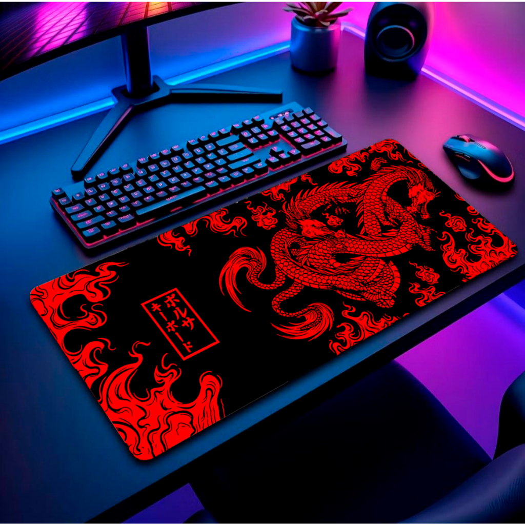 Mouse Pad Gamer Grande com Apoio Ergonômico Personalizado RGB Ideal para Escritório Varios Temas Estampa De Alta Definiç