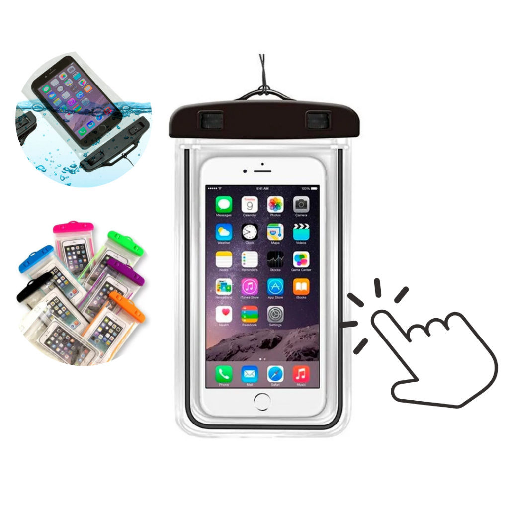 Capa Bolsa Prova D'água Impermeável Celular Transparente Universal Capa Celular Dágua Pega Digital