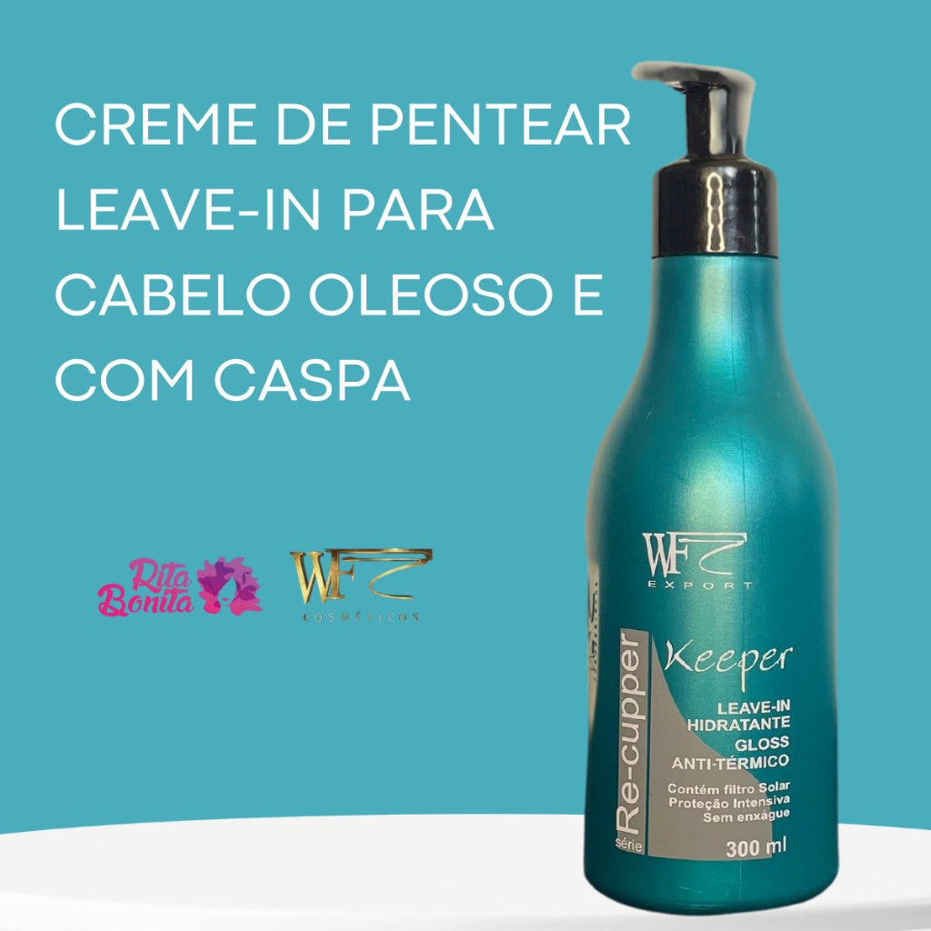 Creme de Pentear Leave-in para Cabelo com Caspa, Pontas Secas e Oleoso WF RE-CUPPER 300ml
