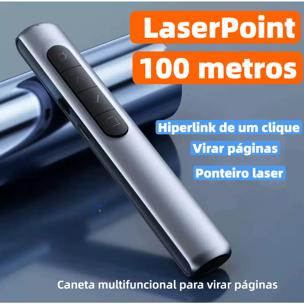 Apresentador de slides sem fio com ponteiro laser e controle remoto PowerPoint Excel para palestras e reuniões IF-309