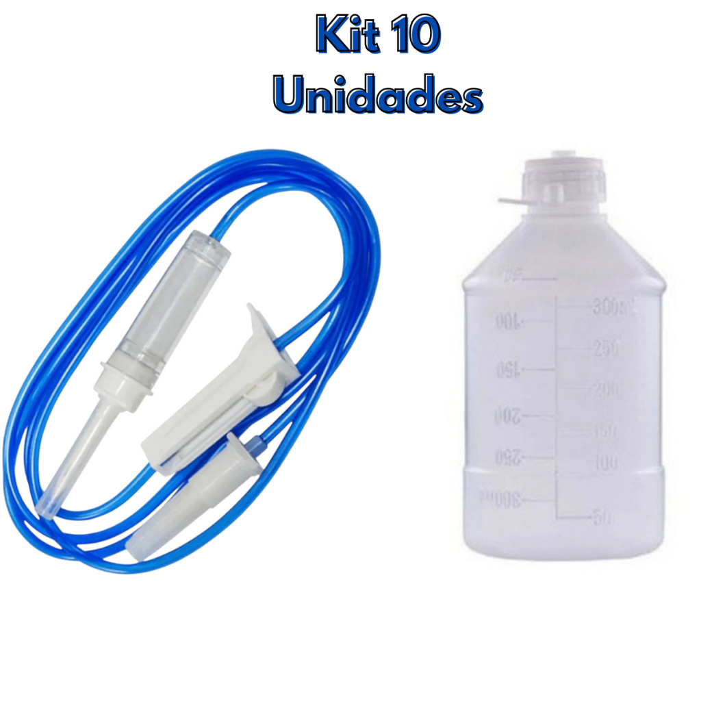 10 Equipos + 10 Frascos Kit Dieta Nutrição Enteral 300mL