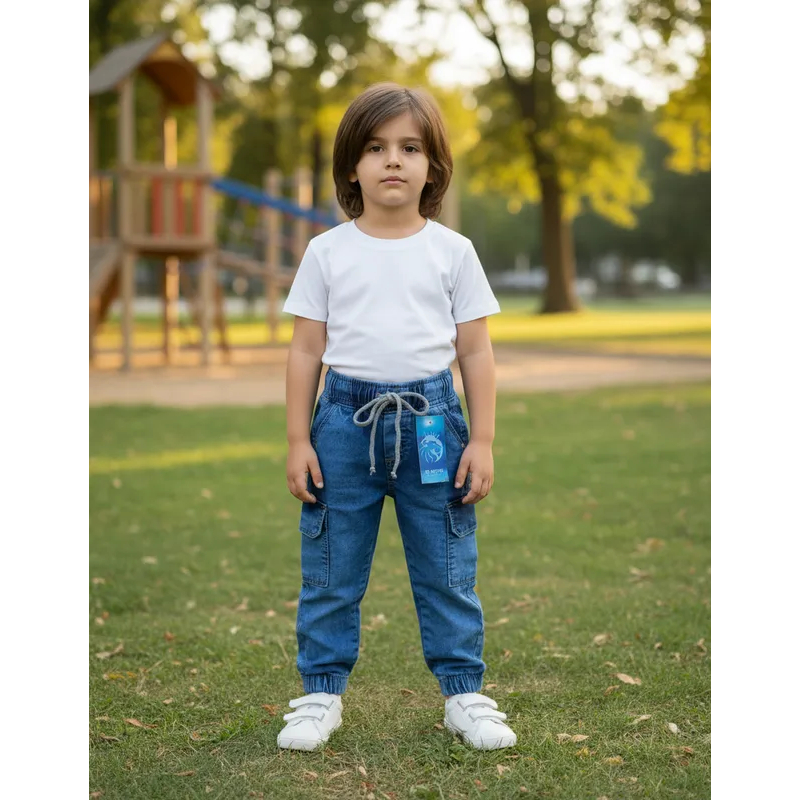 Calça jogger Bebê masculina com elastano Tam 1 2 3 anos.