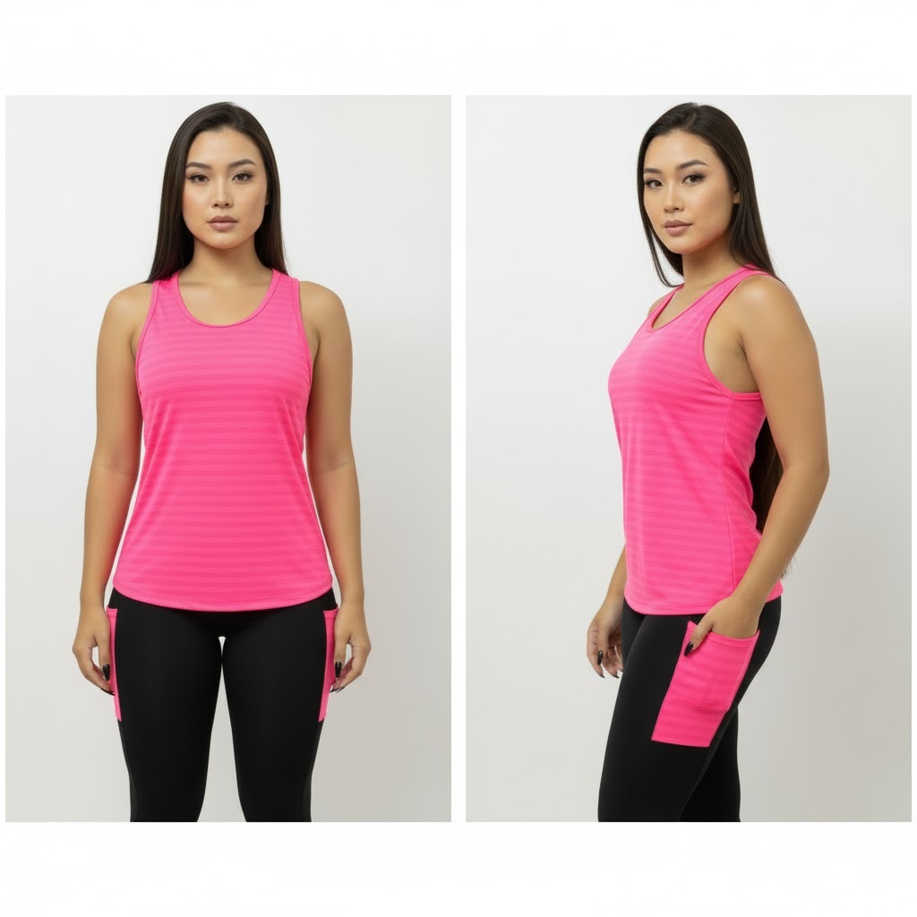 Conjunto Power Fit Premium: Calça Legging com Bolso + Regata – Treine com Máximo Conforto e Estilo!