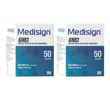 100 Tiras de Teste Glicemia Medisign Gh83