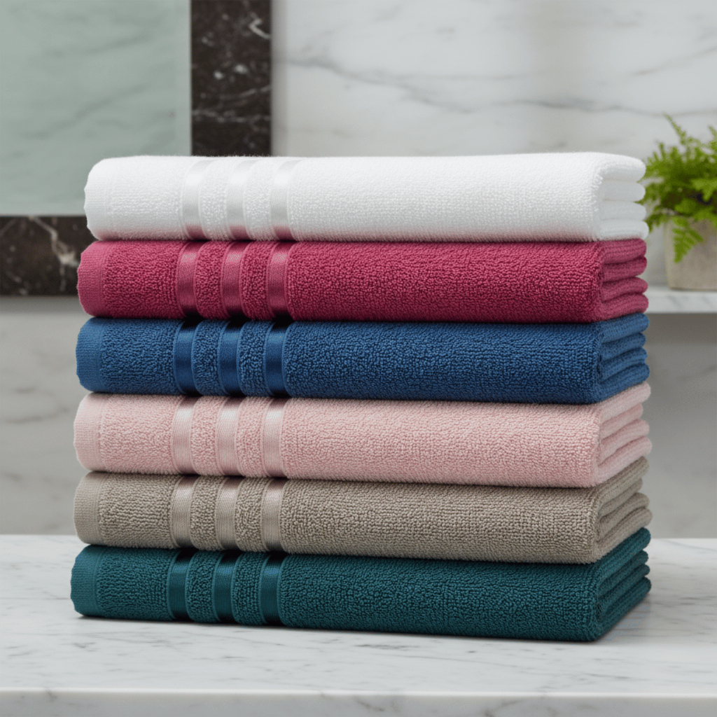kit 5pçs Toalhas de Rosto Cores Sortidas Simples 45x60cm 100% Algodão Coleção Jade