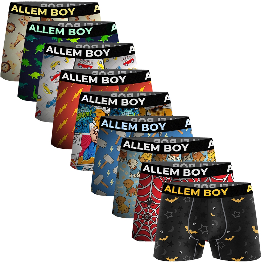 Kit Cuecas Boxer Infantil Estampada Cueca Box Microfibra