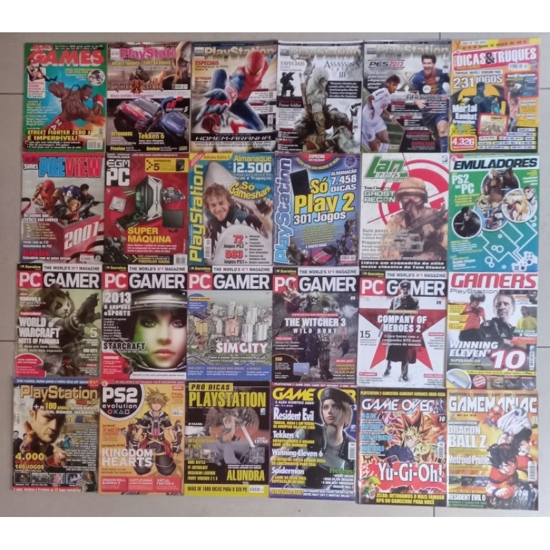 Revistas de Games, Nintendo World,  Ação Games, Playstation, Ngamer