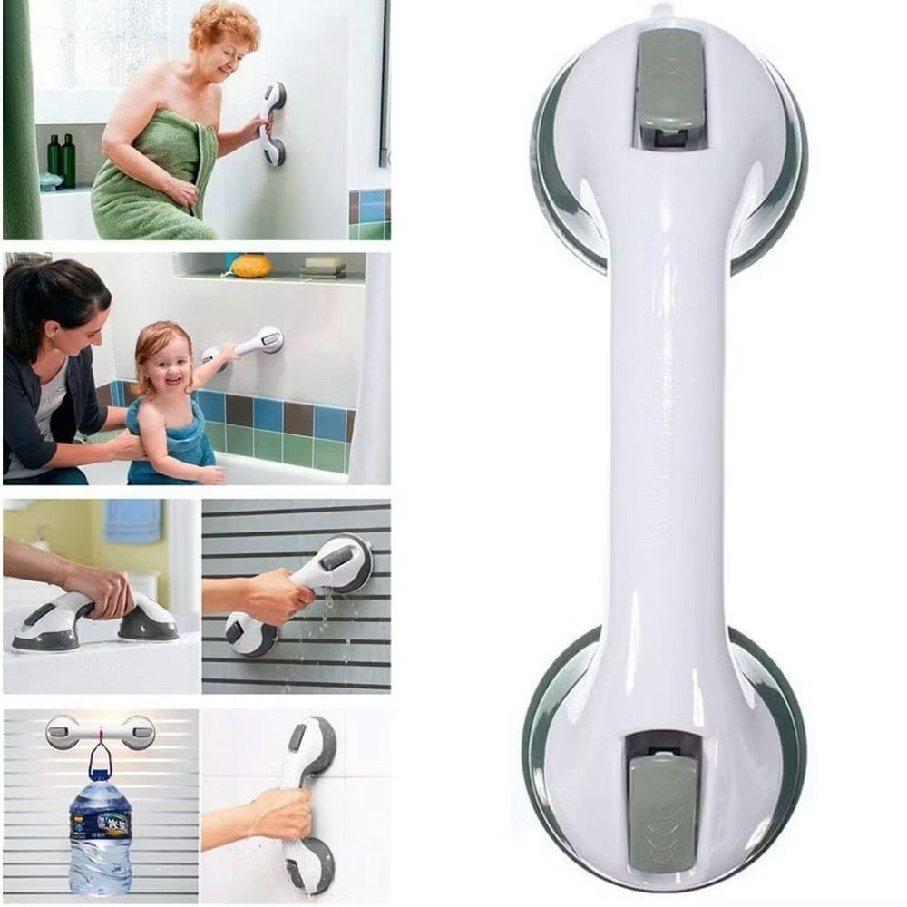 Kit 2 Barra De Apoio com Ventosa Suporte Sanitário Portatil Idosos Deficientes Banheiro