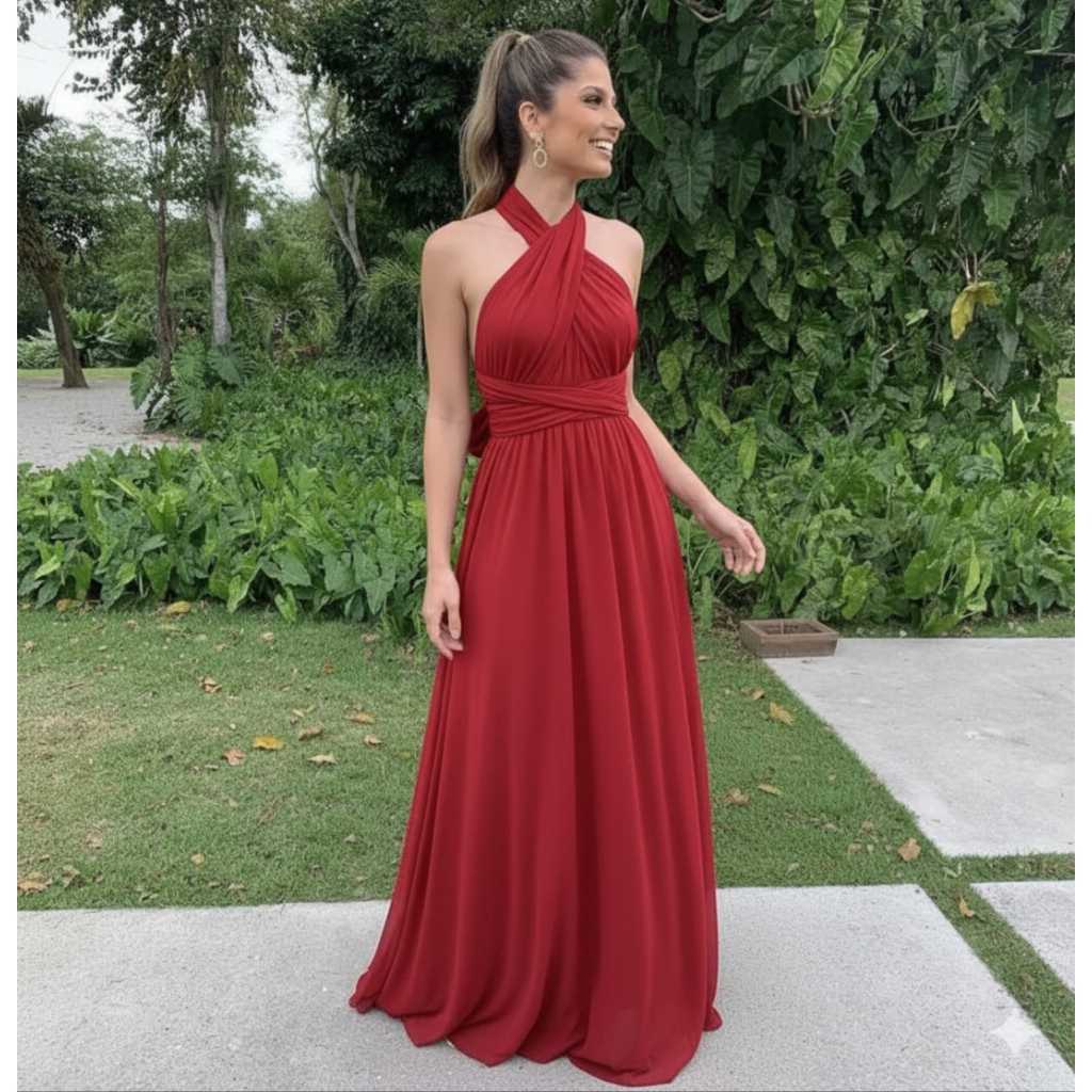 Vestido femininoVárias Formas Multiuso Infinity Longo Festa Madrinha Casamento dress emerald green