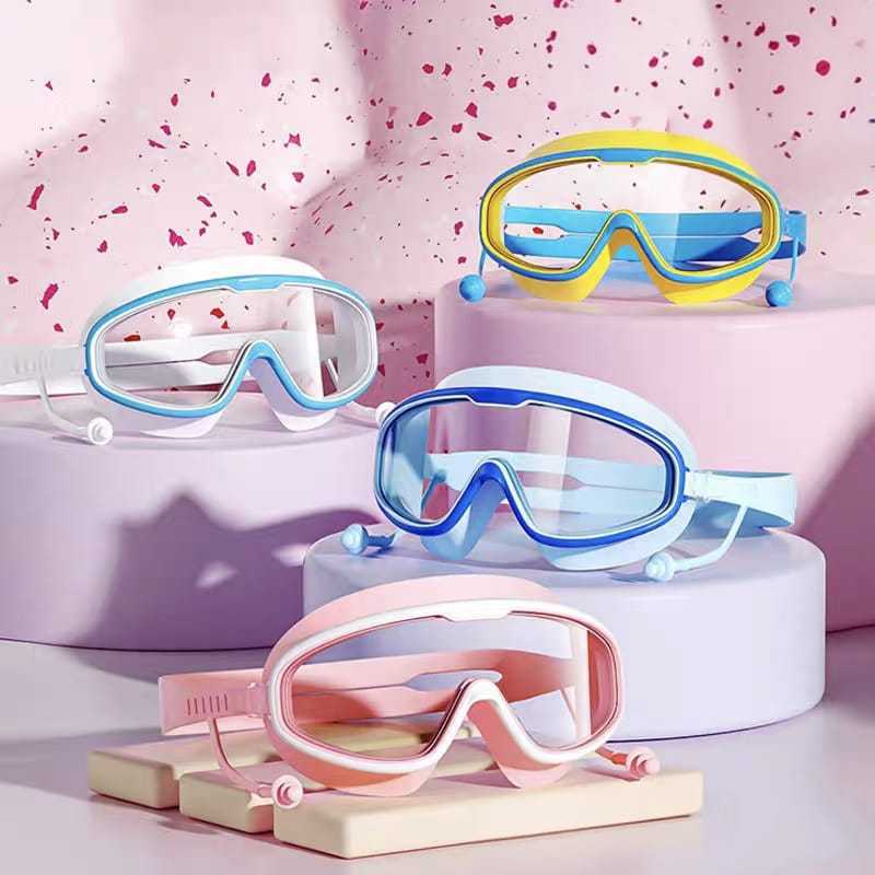Goggles anti-embaçante para crianças - Lentes Grandes para Meninos e Meninas, Óculos Confortáveis para Piscina