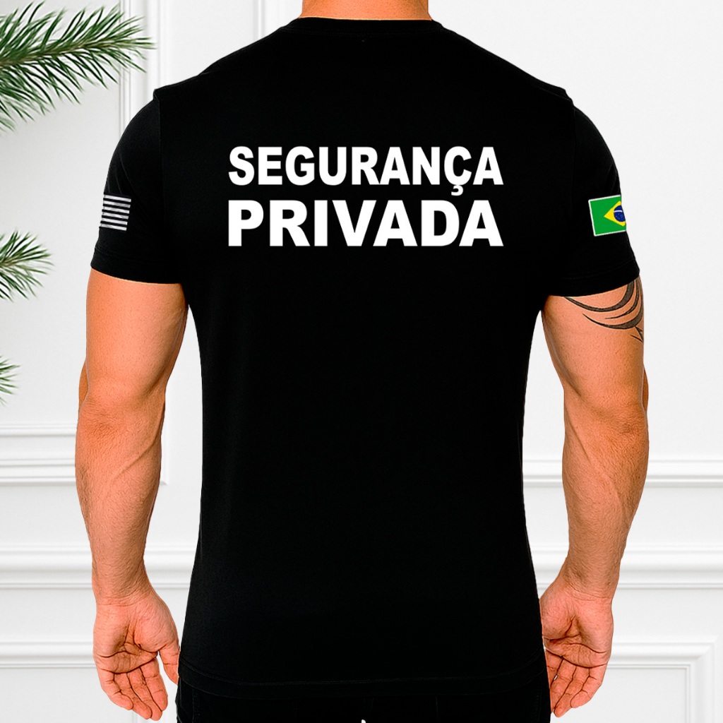 Camisa 100% Algodão Personalizada Segurança Privada Manga Curta SEM NOME Promoção Envio Rápido