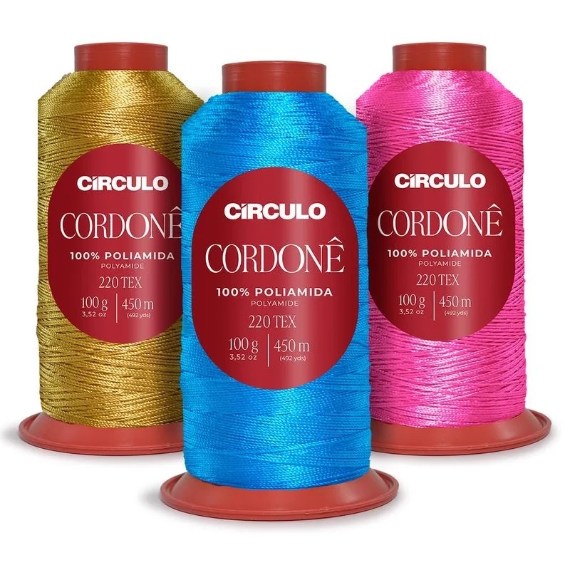 Linha Fio Cordonê Círculo 100 Gramas Para Crochê e Franjas - 100% Poliamida