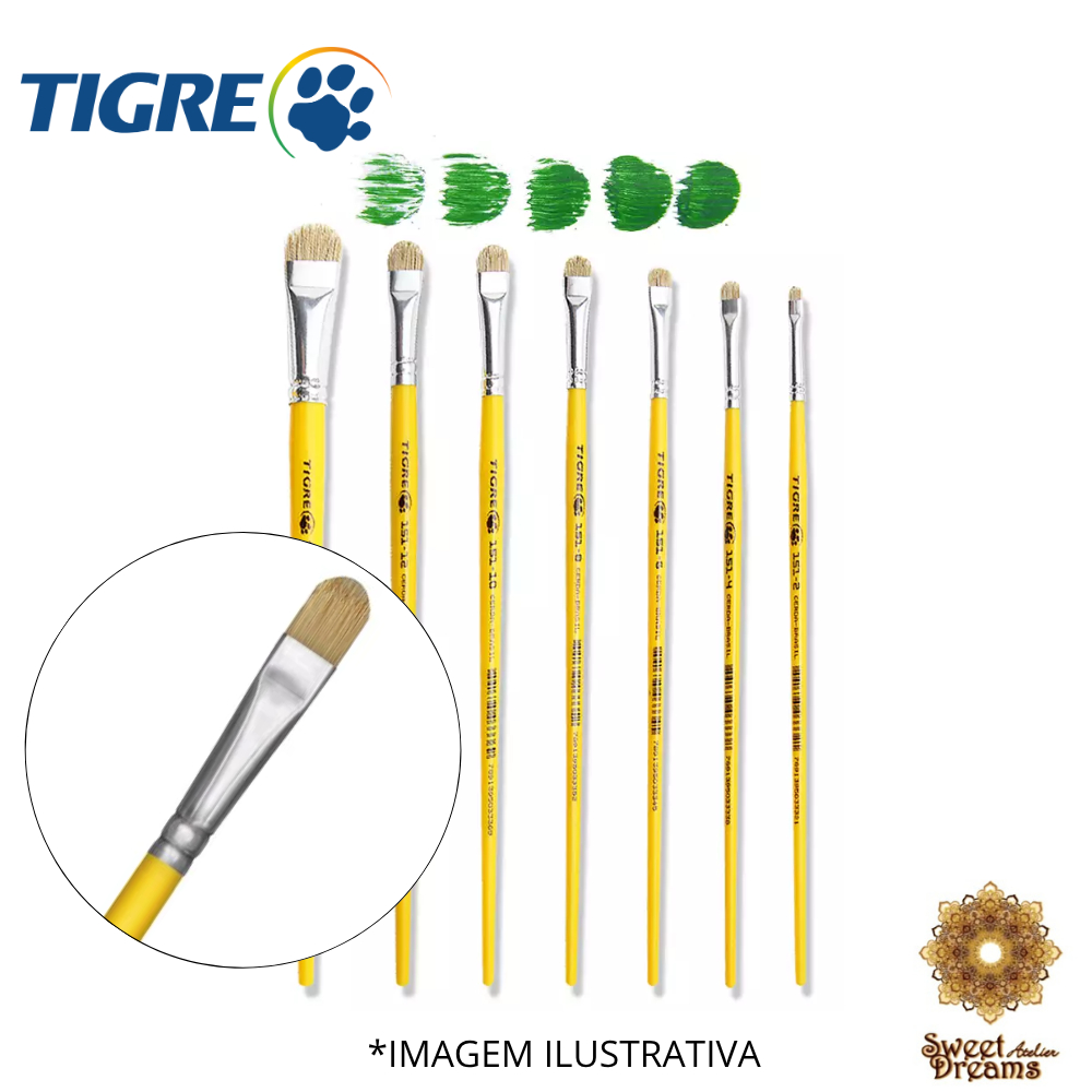 PINCEL LINGUA DE GATO REF.151 FILBERT LIXADO TIGRE 1 UNIDADE