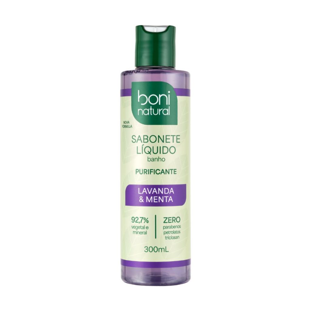 Sabonete Liquido Vegano  Lavanda e Menta 300ml - Boni Natural