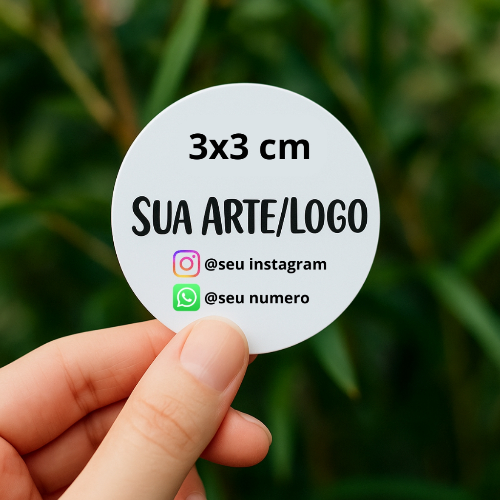 Adesivo Personalizado 3x3cm - Envio 24 Horas
