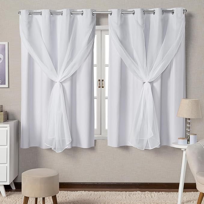 Cortina Blackout Blecaute com Voil Liso 1 PARTE (1,40m x 1,80m)