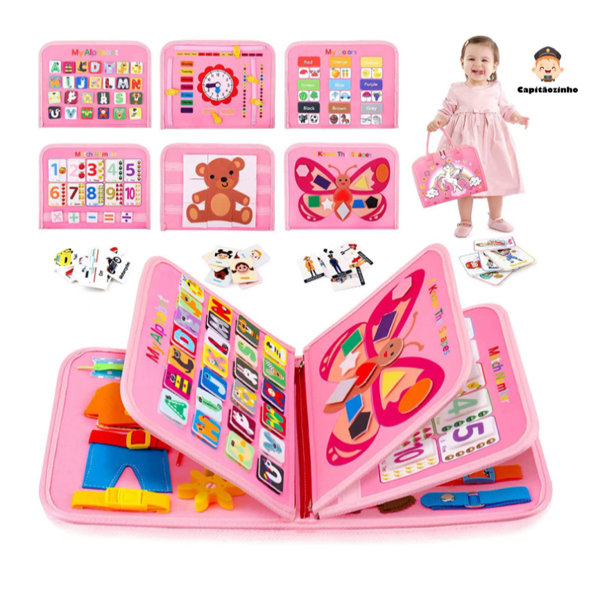 Brinquedo Maleta de Atividades Motora Sensorial Educativo Montessori
