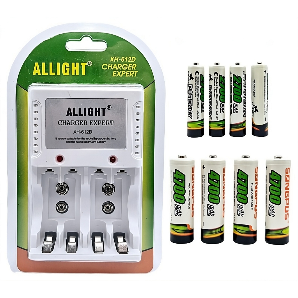 Kit Carregador de Pilhas AA AAA 9V Bivolt