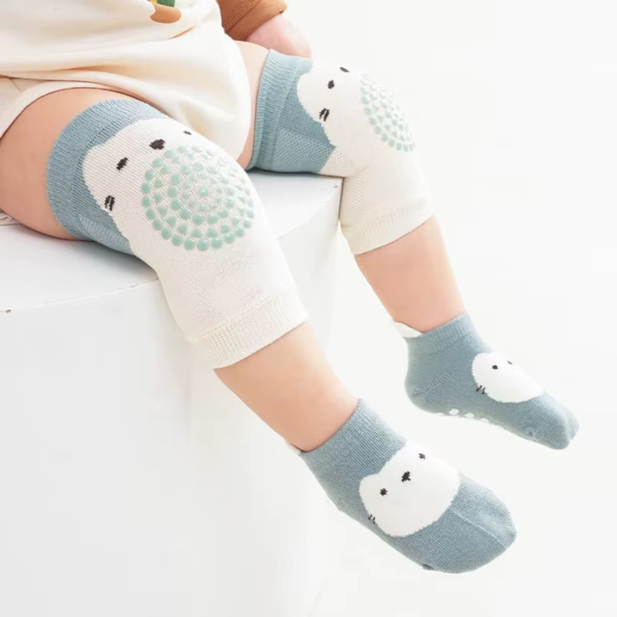 Kit 3 Pares de Joelheira Protetor De Joelho Infantil Antiderrapante para Bebê Engatinhar Proteção