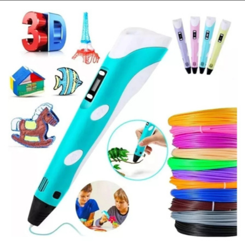 Caneta 3D Impressora Manual Infantil Filamentos  DIY Pintura Desenho 3D Para Crianças