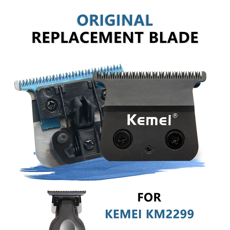 Lâminas de Substituição Kemei KM-2299, Aço Inoxidável, para corte e estilo precisos, acessório profissional