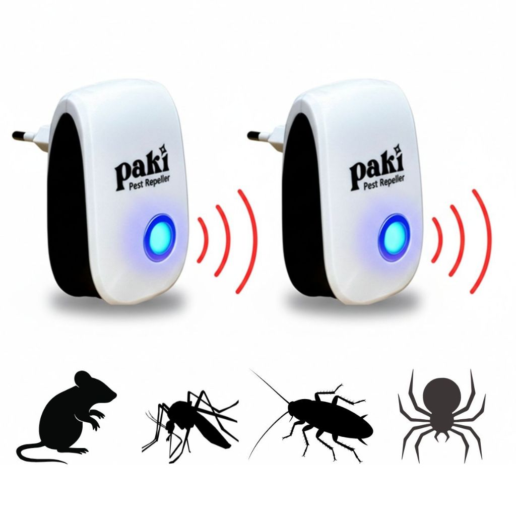 Kit 2 Repelente Ultrassônico Tomada Paki Espanta Insetos Mosquitos Formigas Barata Sem Veneno Bivolt