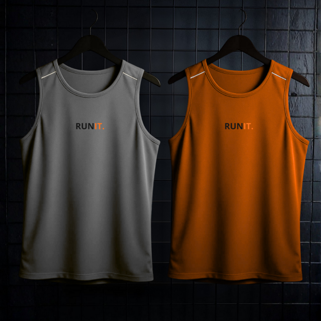 Regata Dry Fit Estampada Masculina Kit 2 Academia Corrida Fitness
