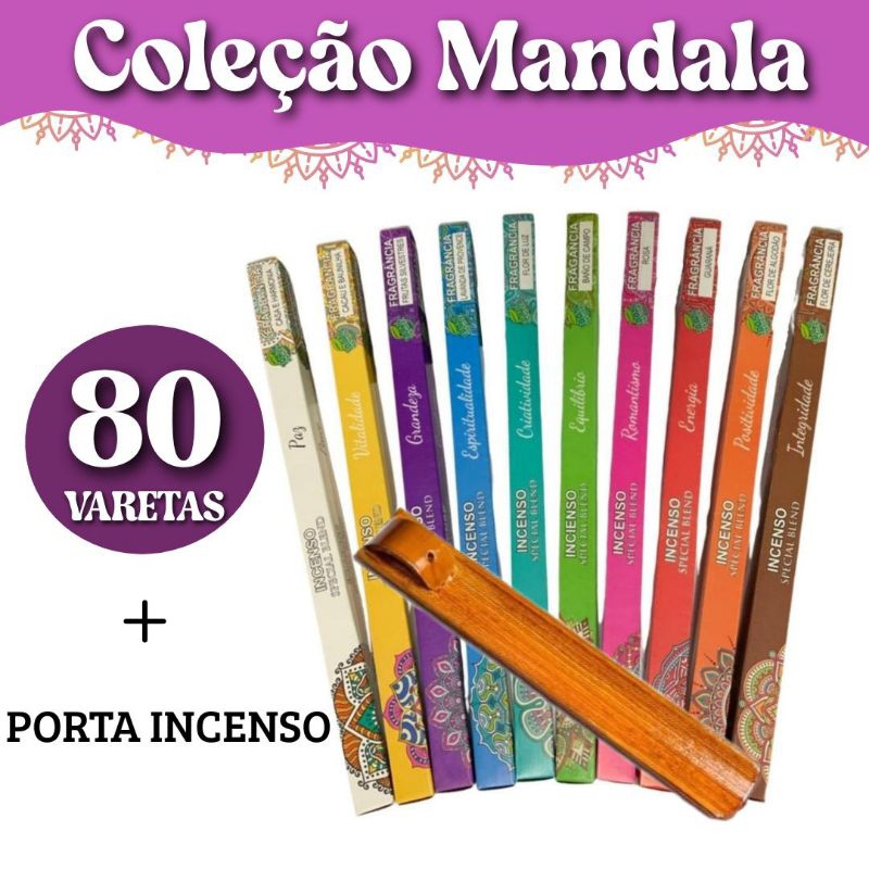 Kit Incenso Coleção Mandala Sortidos + Porta Incenso |100% Natural | ESCOLHA SEU KIT