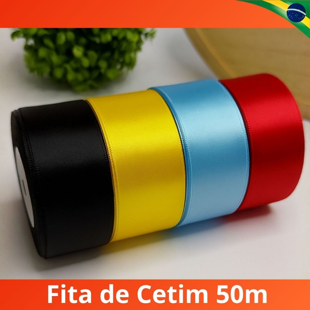 Fita de Cetim N9 50m x 38mm Irmãos Mantovani Fita para Artesanato