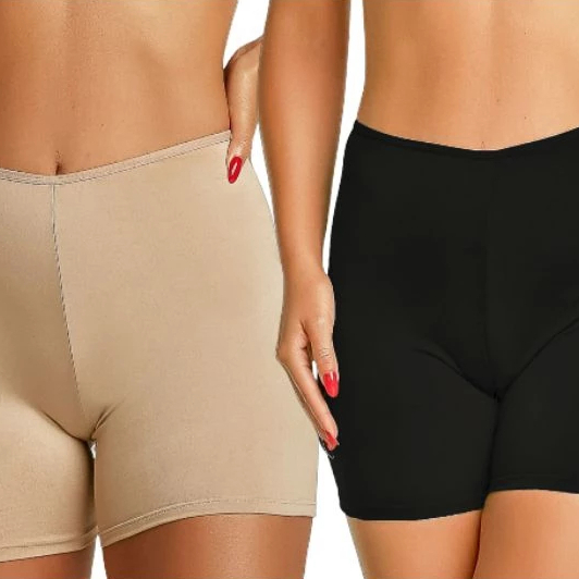Kit 2 Short Anágua Meia Perna Liso Conforto Segunda Pele Feminino Bermuda Moda íntima Lingerie