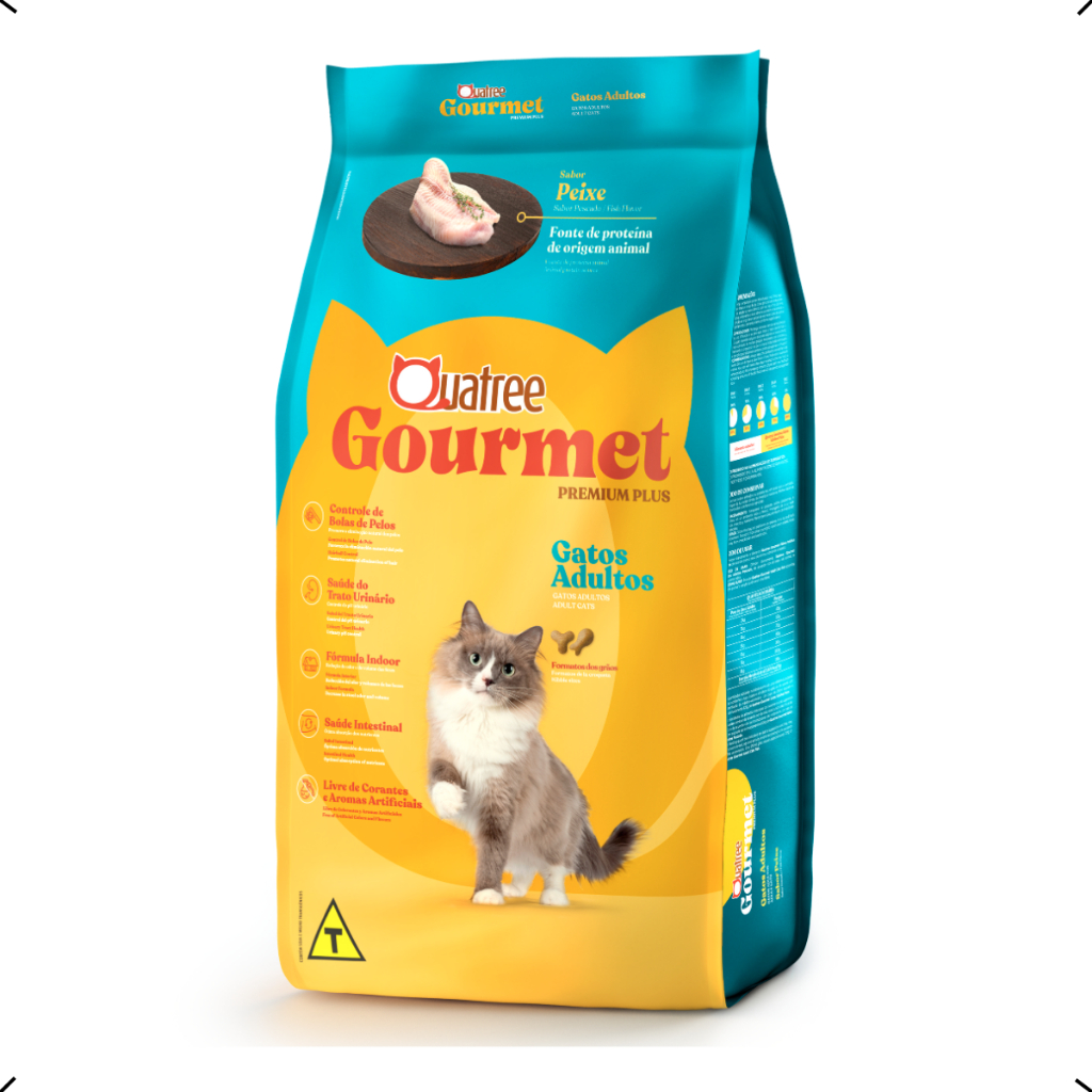 RAÇÃO QUATREE GOURMET GATO ADULTO PEIXE 10KG