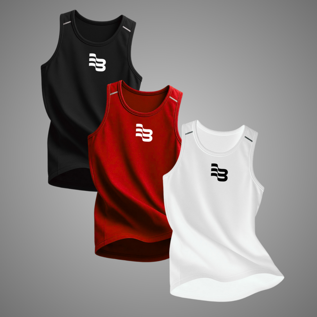 Kit 3 Regatas Estampadas Dry Fit Masculina Treino e Corrida