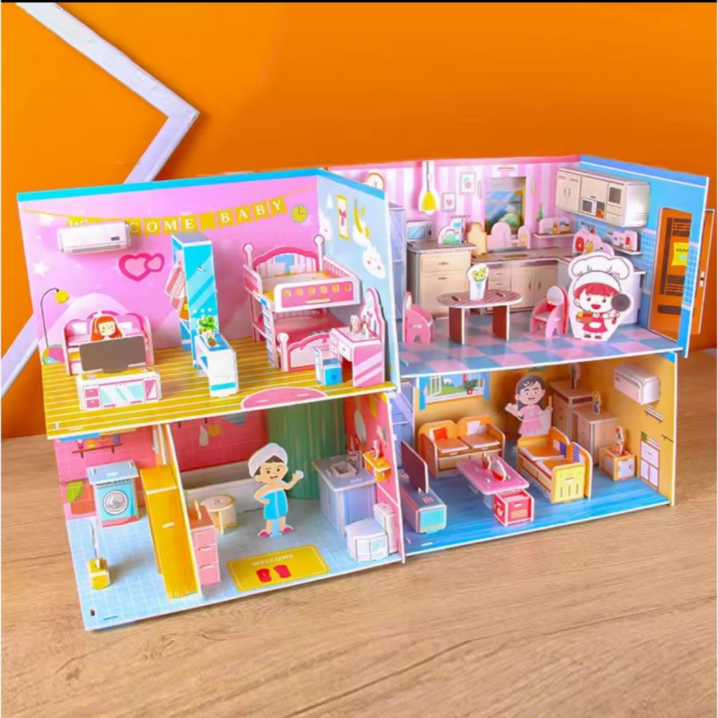 Quebra-Cabeça 3D Tridimensional Infantil DIY Cenário de Ambiente Criativo Brinquedo Educativo Dia das Crianças