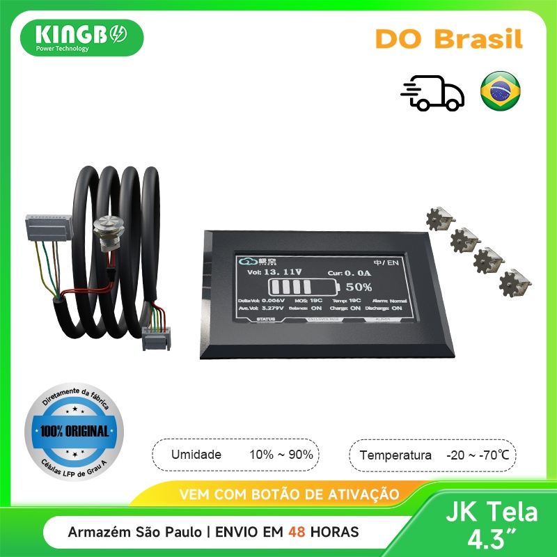Kingbo 4.3 Inch JK display para bateria JK BMS tensão corrente temperatura indicador monitor