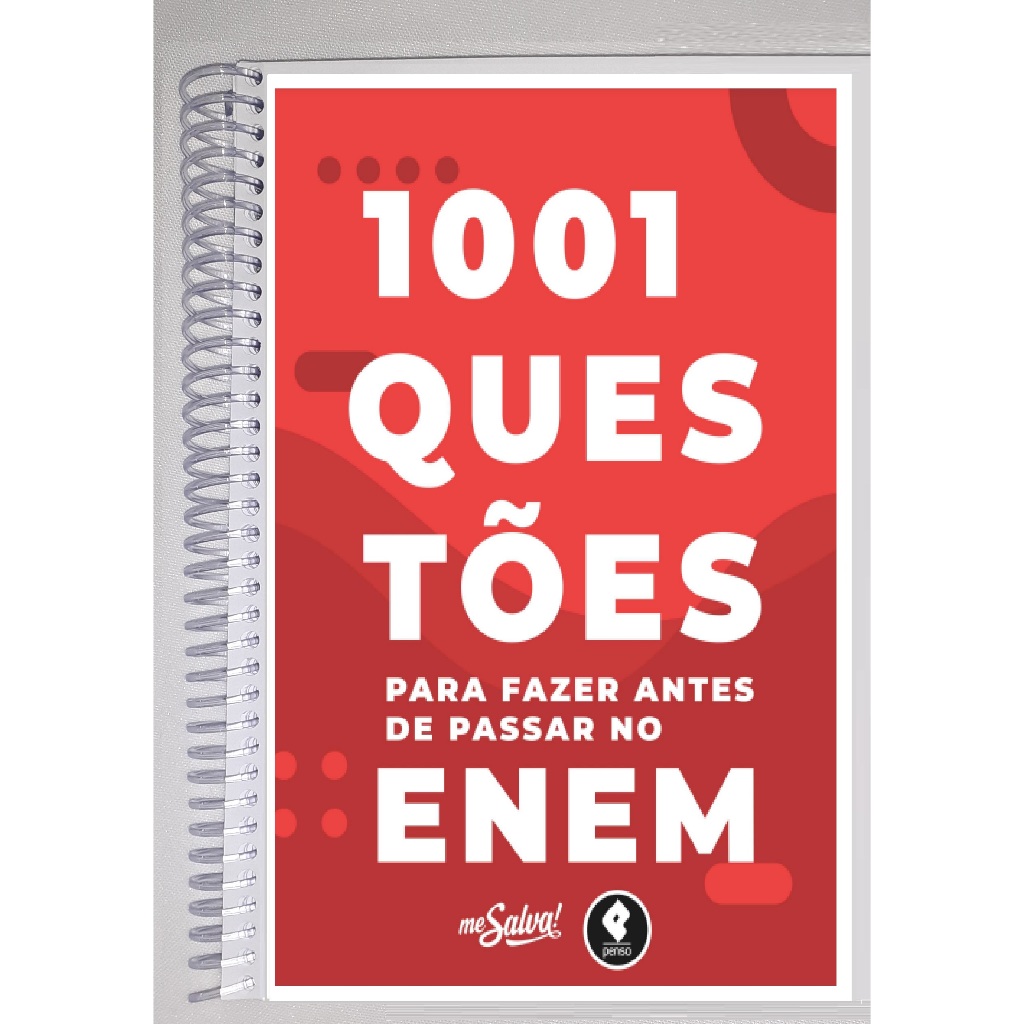 1001 Questões para fazer antes de passar no ENEM - Colorido, encadernado, tamanho A5, formato livreto (14cm x 21 cm)