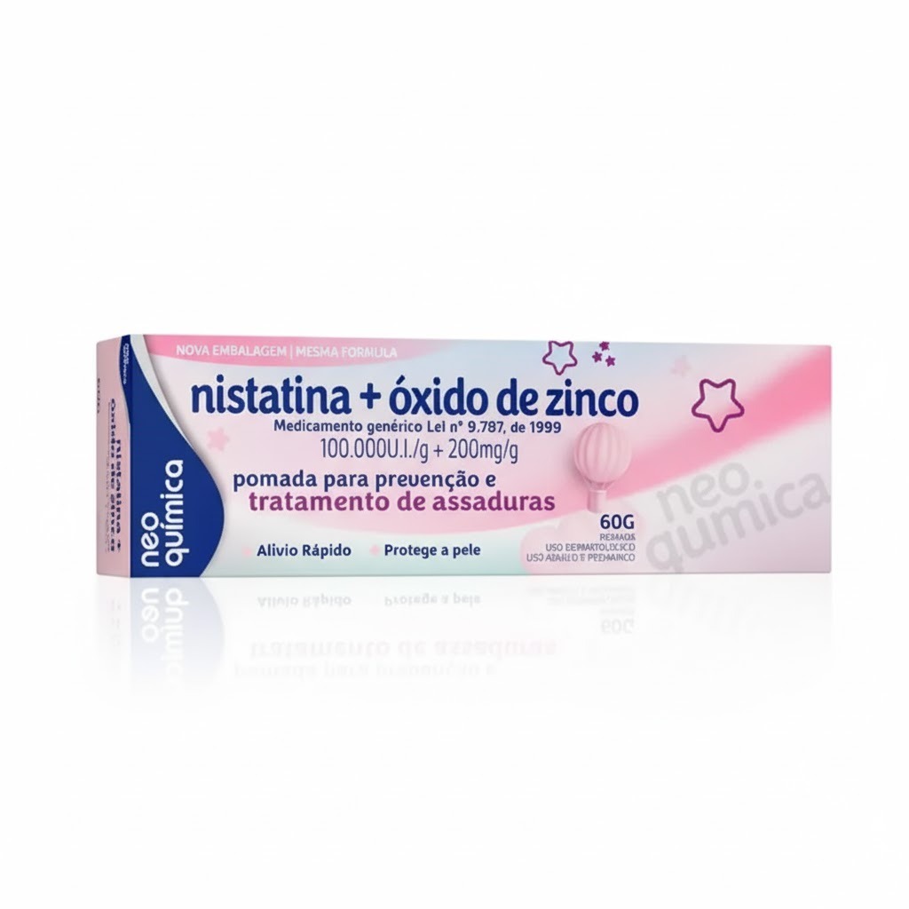Pomada para Assaduras Nistatina + Óxido de Zinco 60g Neo Quimica