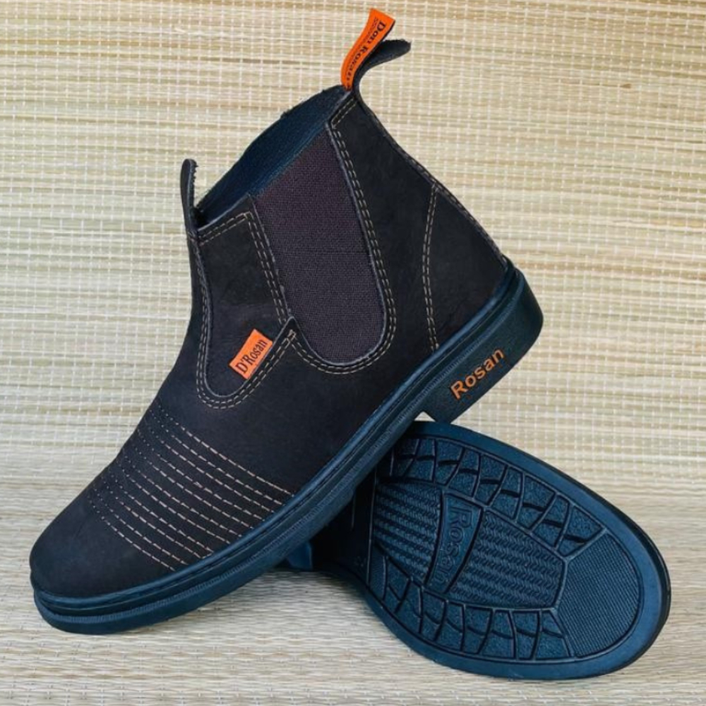 Botina Masculina Bota Couro Nobuck Butina Don Rosan Vaquejada Bota Café Unissex