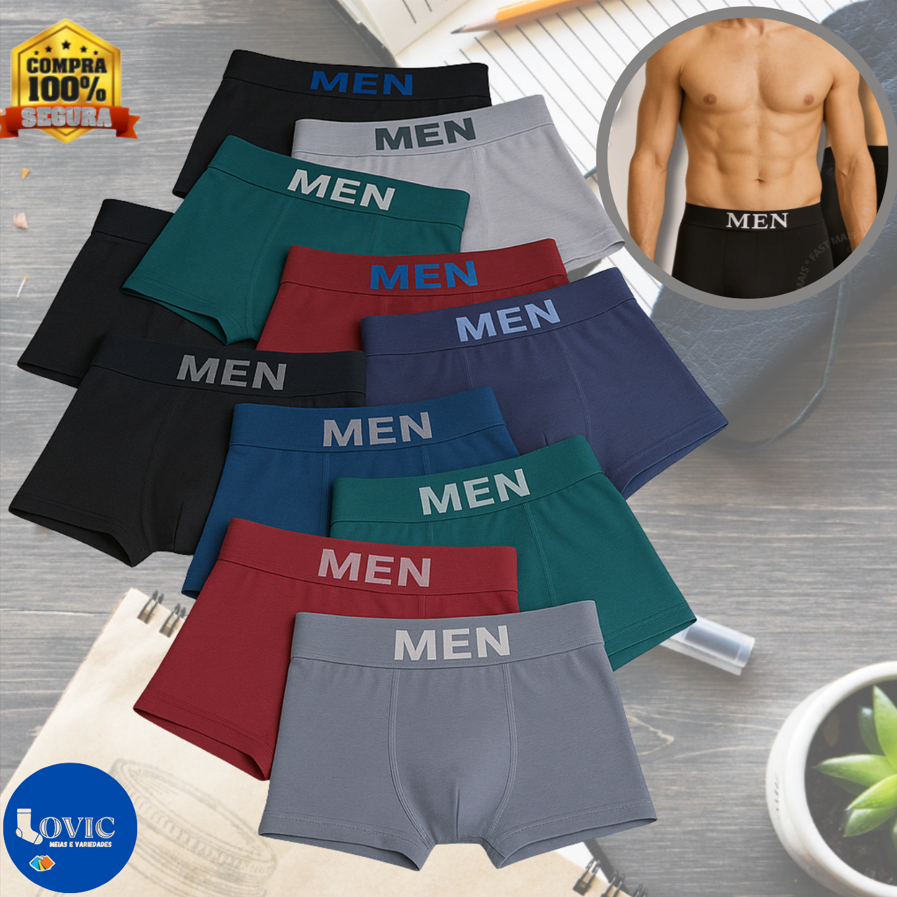 Kit 5 ou 3 Cuecas Boxers Masculina Adulto de Microfibra